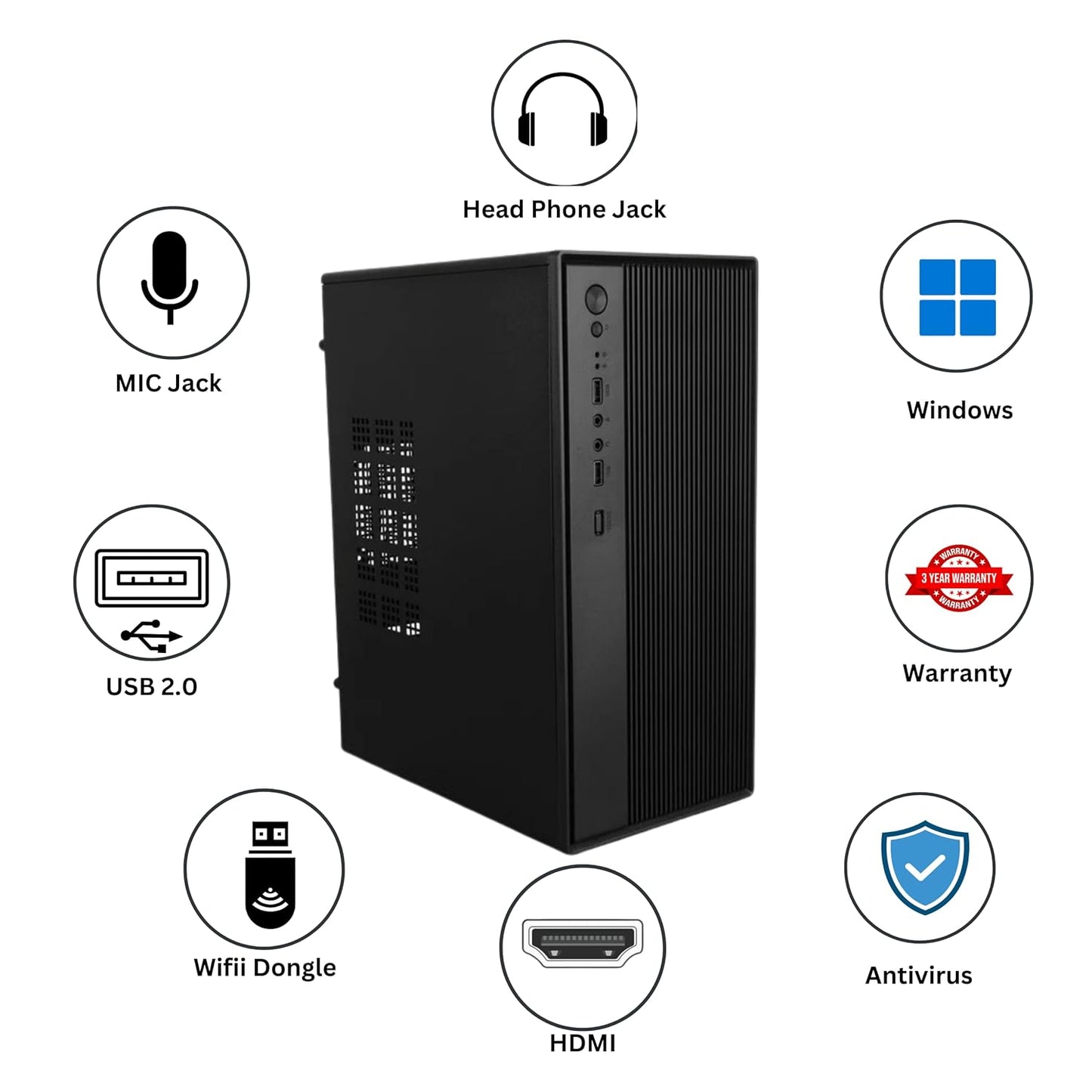 i3 3rd Gen Desktop β 8GB RAM, 256GB SSD, 18.5β Monitor