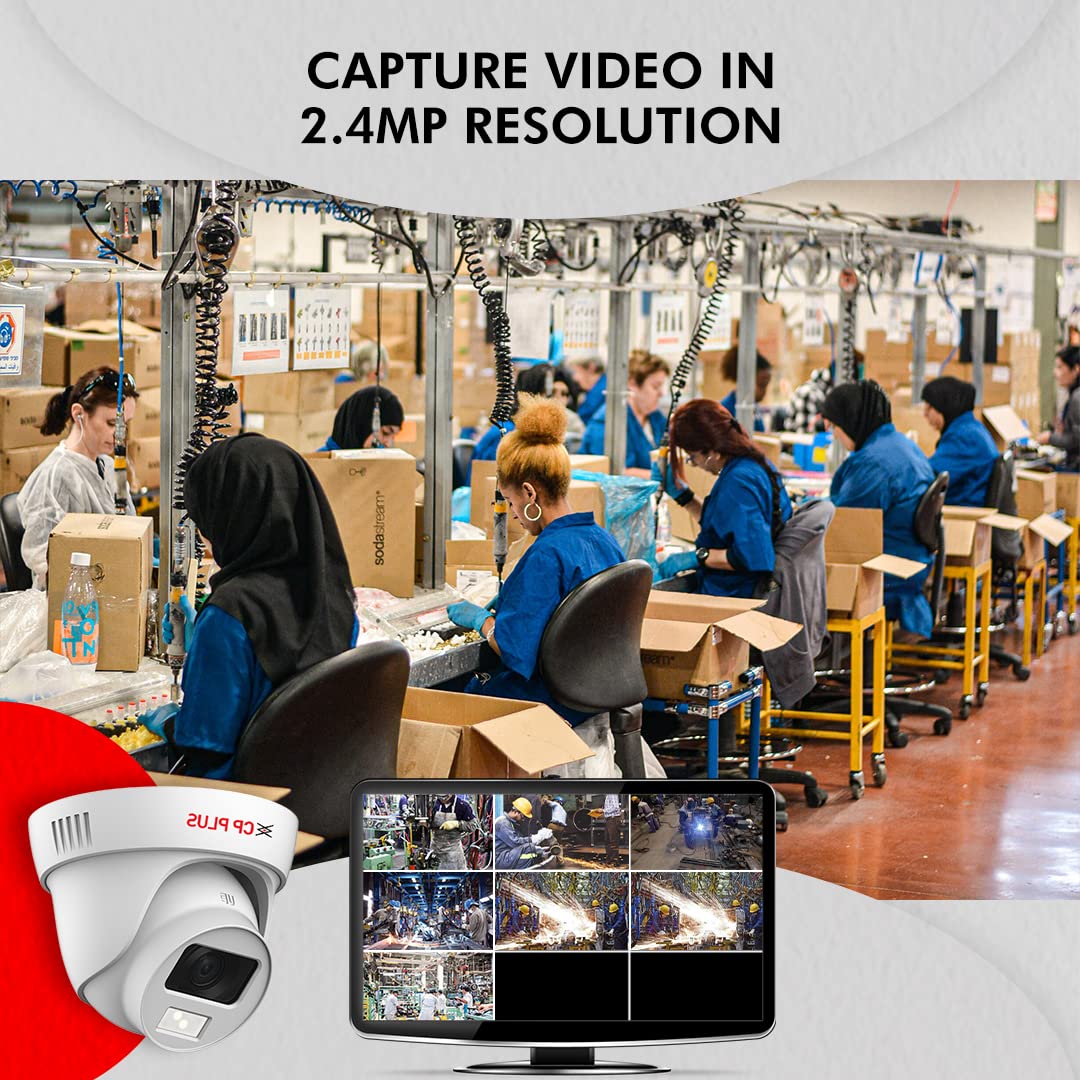 π CP Plus 2.4MP Full-Color Guard+ Dome CCTV Camera (CP-GPC-DA24PL2C-SE)