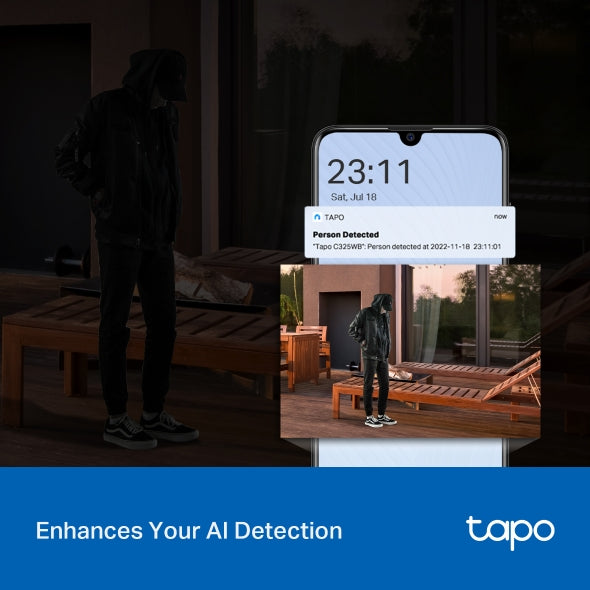 🛡️ Tapo C325WB – Outdoor Wi-Fi Camera with Full-Color Night Vision & Smart AI Detection