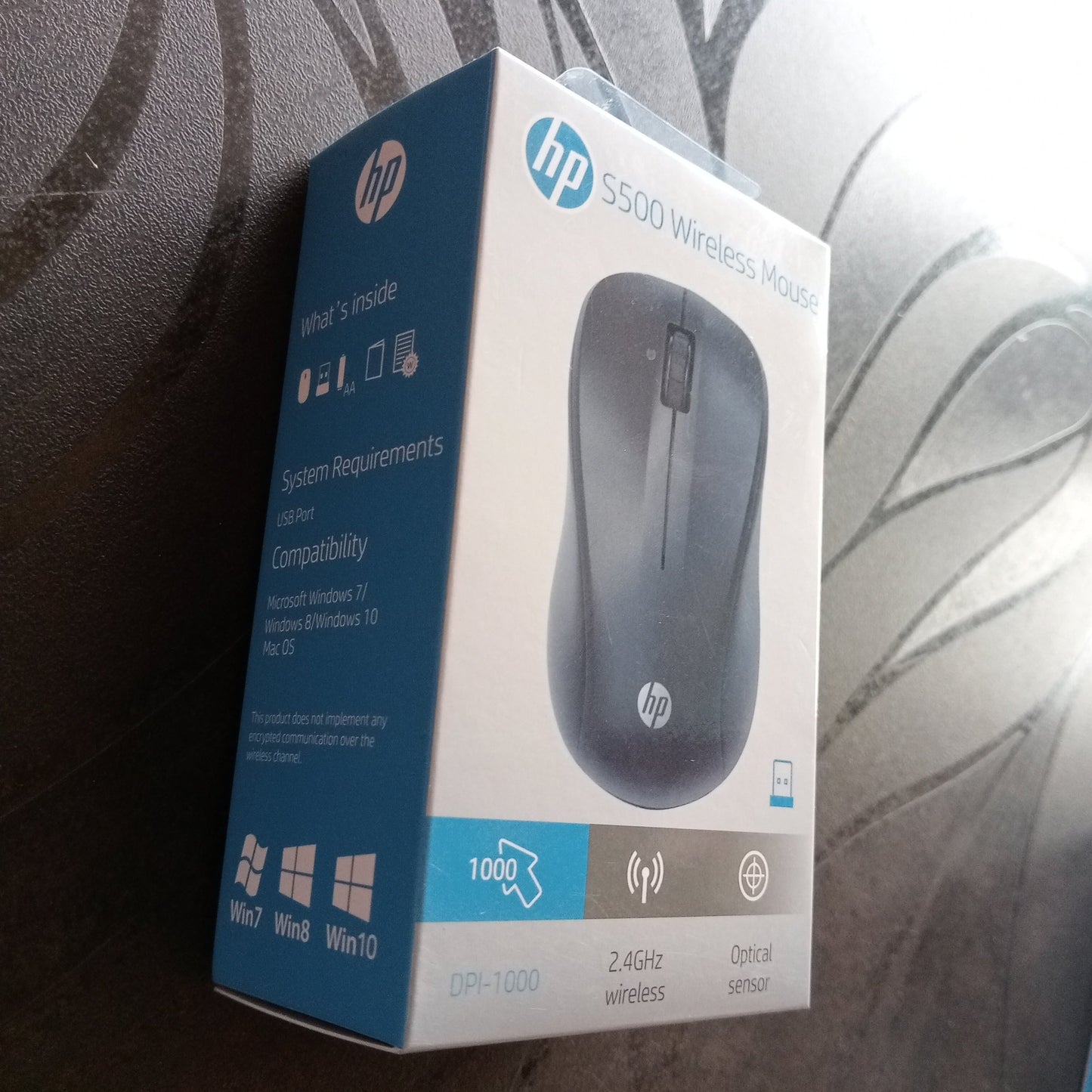 HP S500 USB, Wireless Optical Mouse, Black