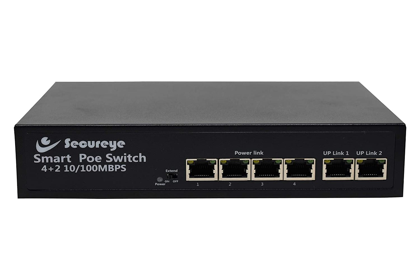 Secureye (S-4FE-2UE-LD) 4 PoE + 2 Uplink Ports 10/100 Mbps Poe Switch