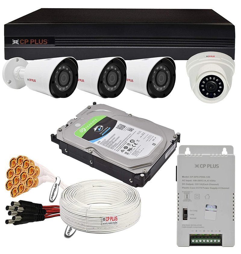 CP Plus 4 Channel HD Full Com Kit price – Aantik Security Solutions