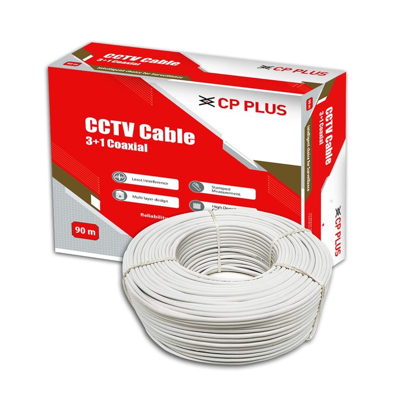 CP Plus CCTV WIRE CABLE 3+1 Copper Coaxial Cable 90 meters.